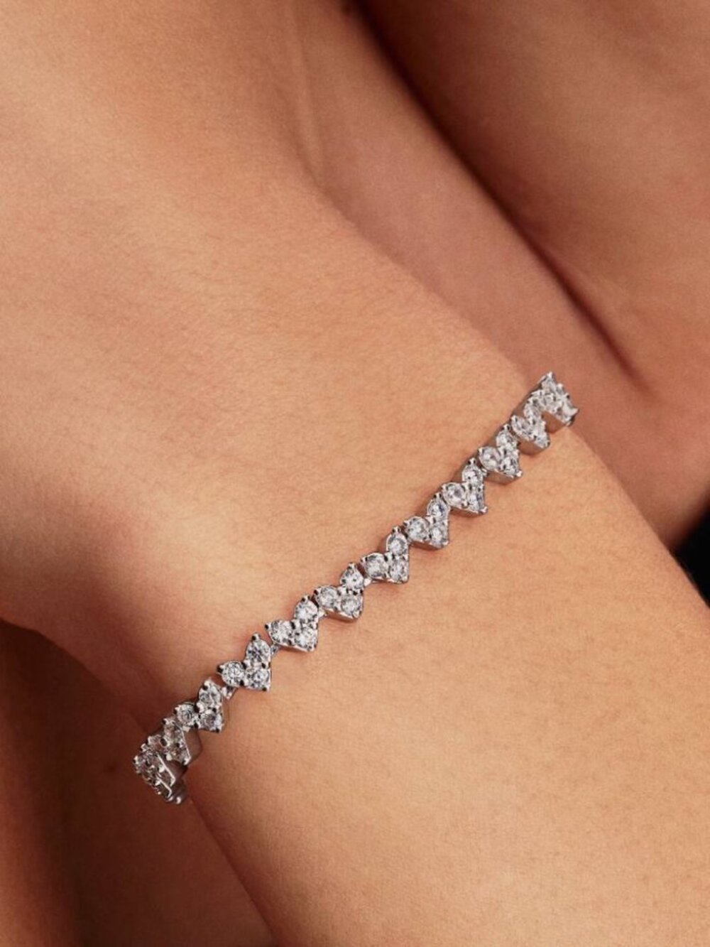 Pandora Triple Stone Heart Bracelet